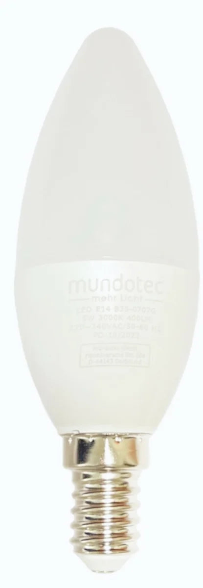LED Kerzenlampe E14 5W warmweiß 3000K – stromsparendes LED Leuchtmittel Kerzenform, 40W Ersatz